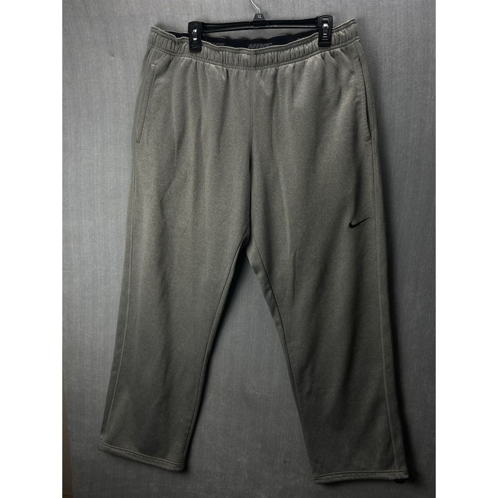 Nike Therma-FIT Sweatpants Mens XL Gray Fleece Adjustable Leg Opening